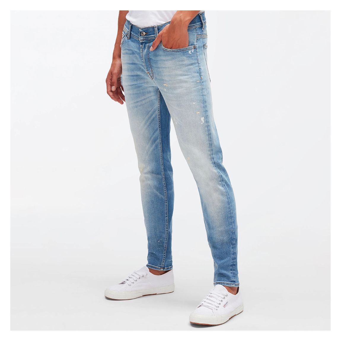 Light Wash Ronnie Tapered Stretch Jeans main product photo