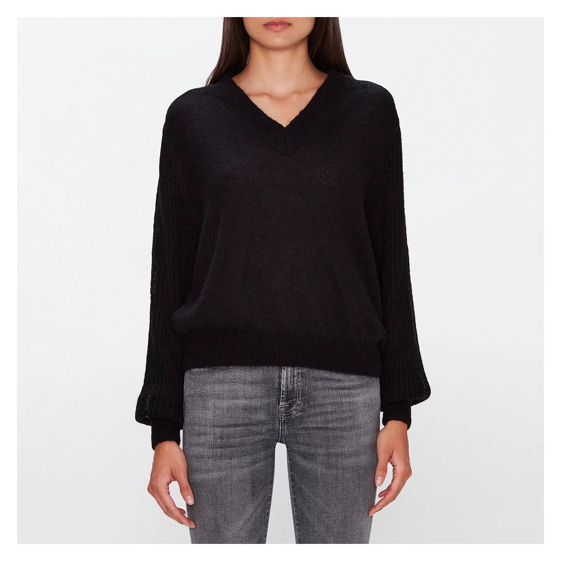 Black V-Neck Sequin Jumper main product photo