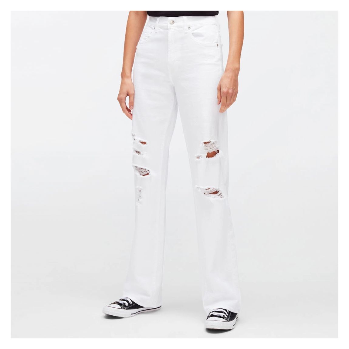 White Tess Distressed Stretch Jeans main product photo