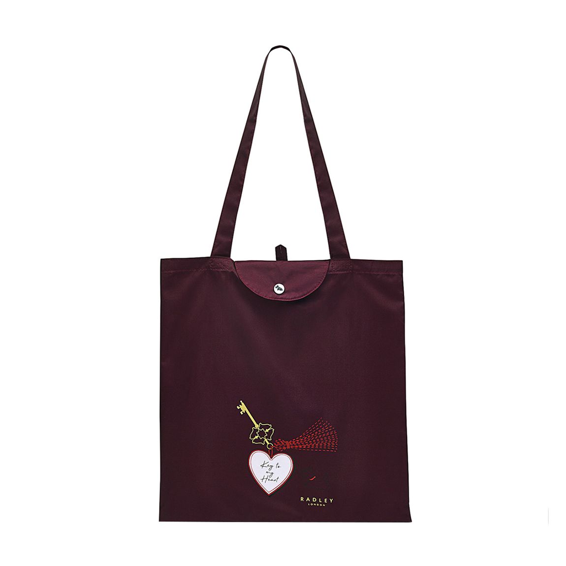 Dark Cherry Key to My Heart Foldaway Tote main product photo