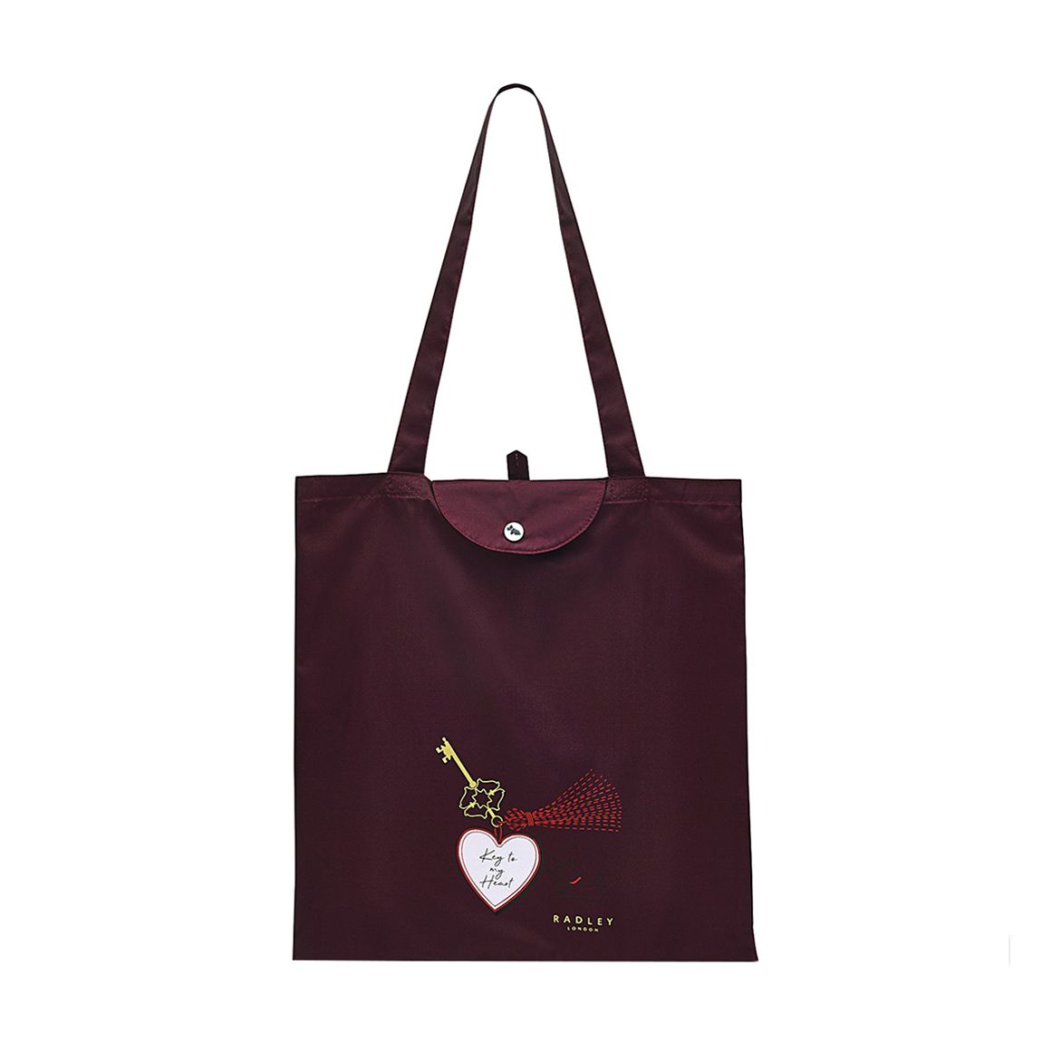 Dark Cherry Key to My Heart Foldaway Tote main product photo