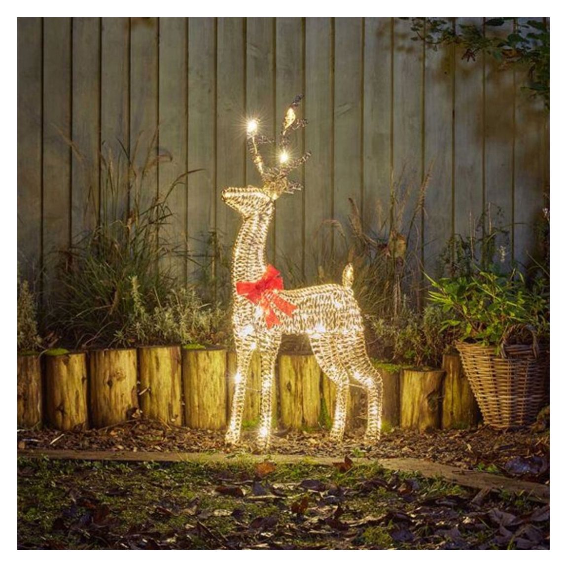 80cm GlitterTwist Light-Up Reindeer, Gold main product photo