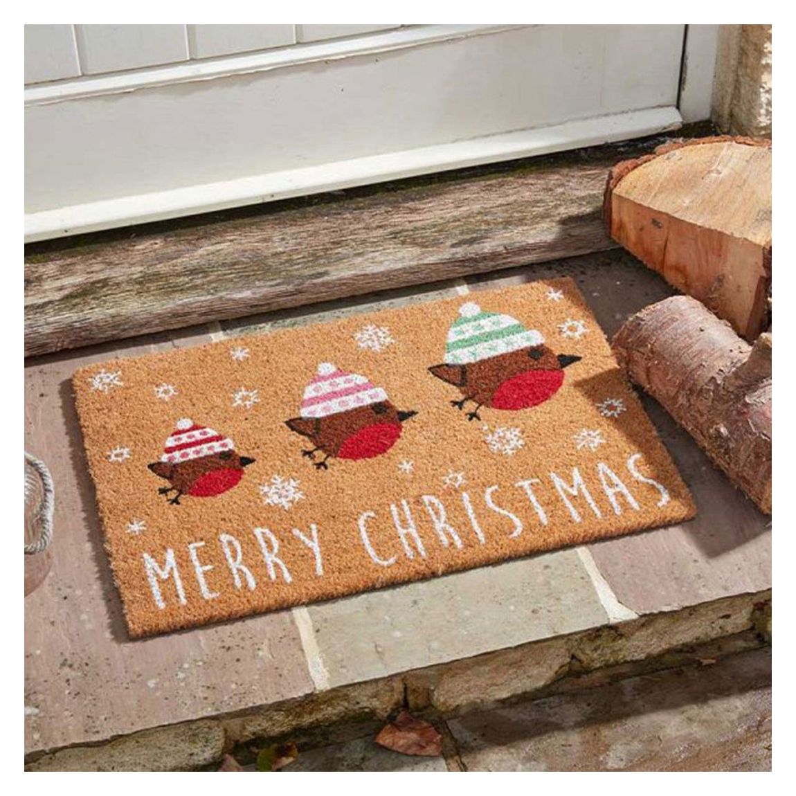Festive Feathers Decoir Christmas Doormat, 40 x 60 cm main product photo