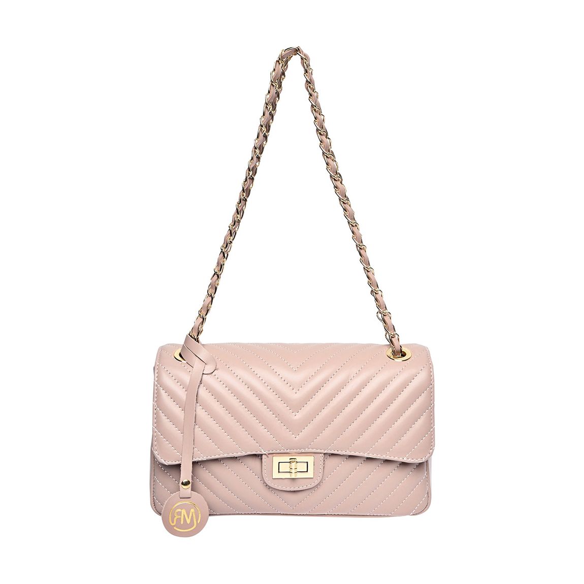 Light Italian Leather Pink Shoulder Bag main product photo