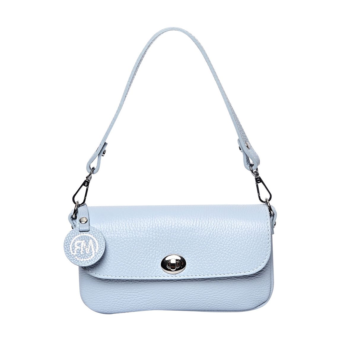 Light Italian Leather Blue Crossbody Bag main product photo