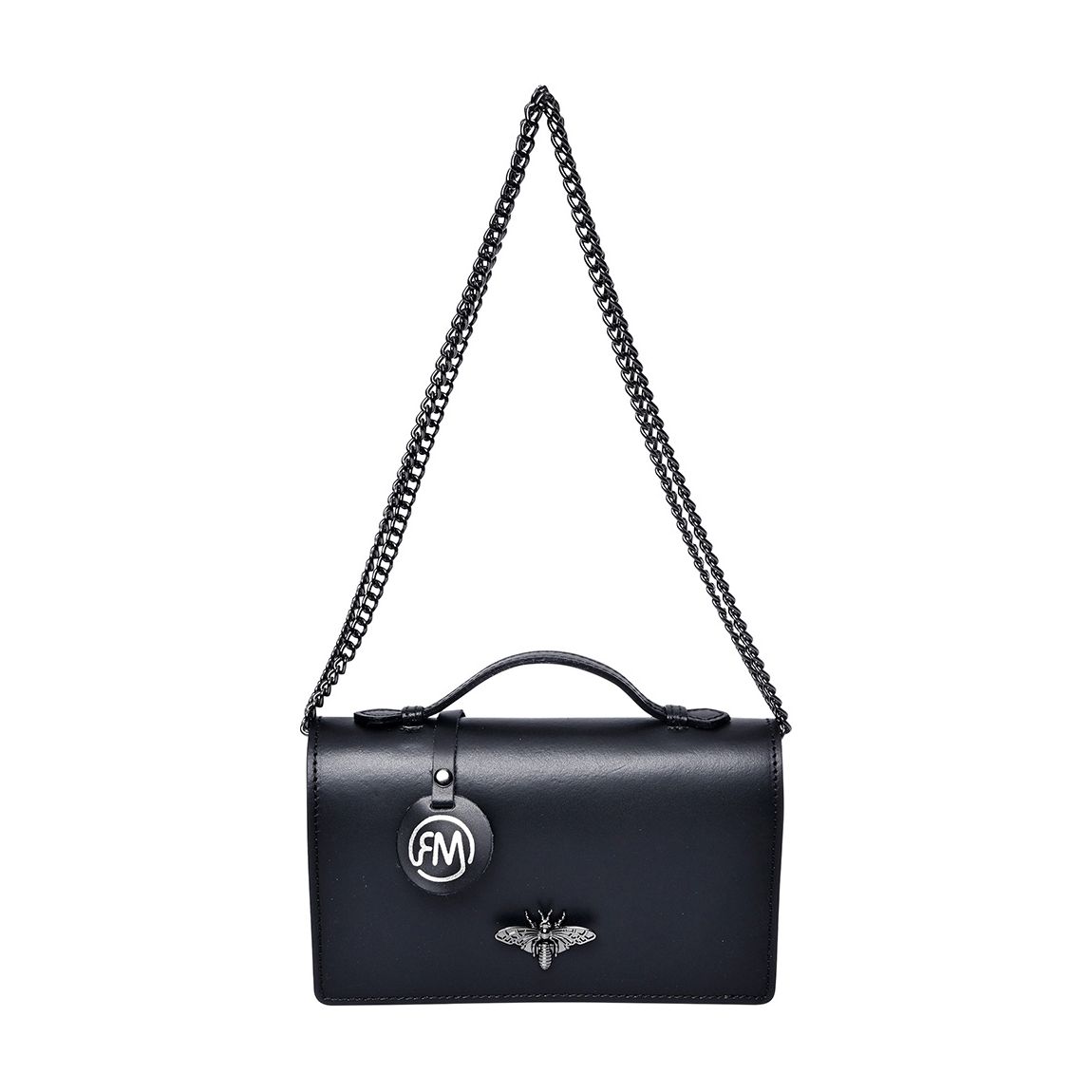 Black Italian Leather Handbag main product photo