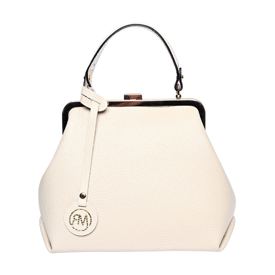 Beige Italian Leather Top Handle/Crossbody Bag main product photo