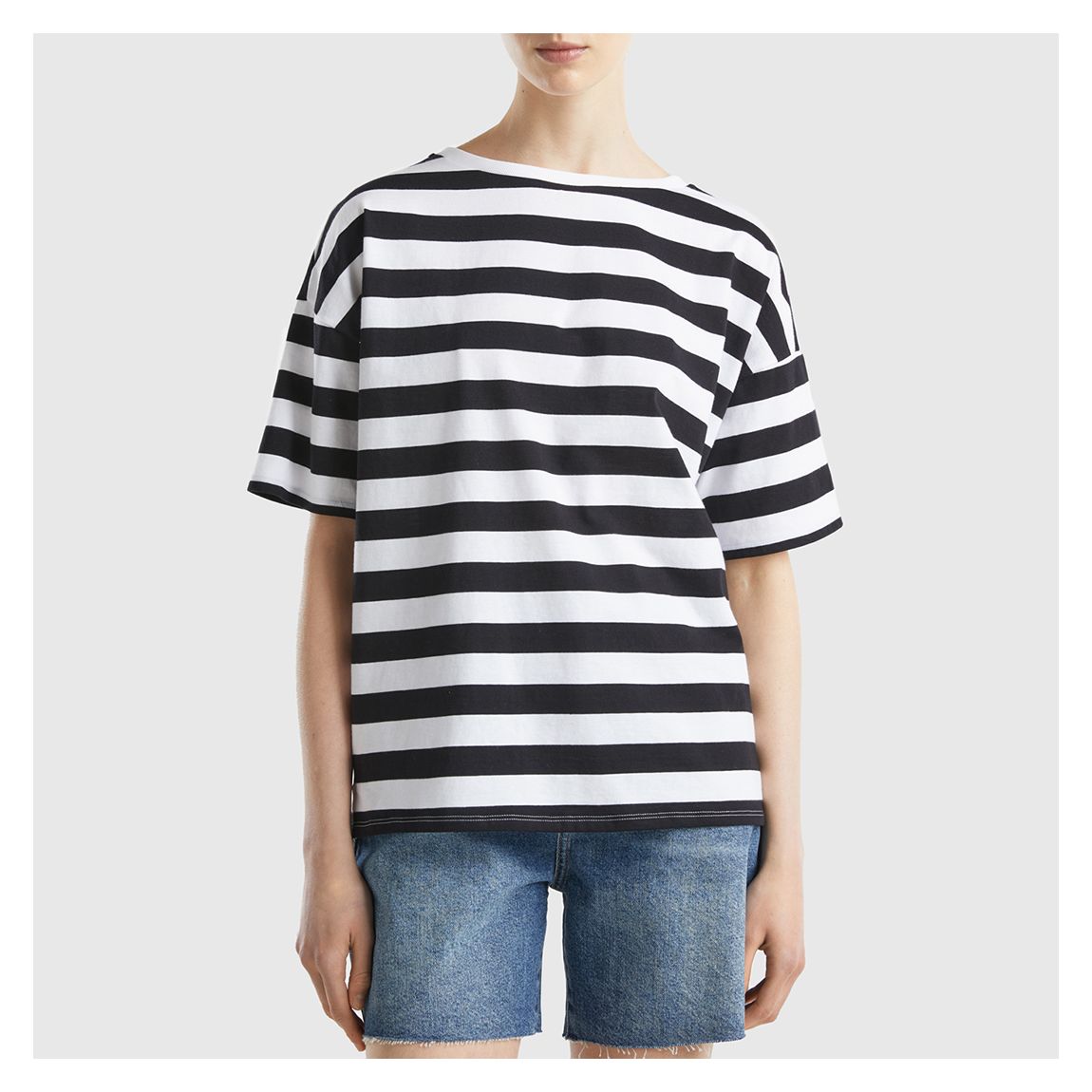 Black Stiped Cotton T-Shirt main product photo