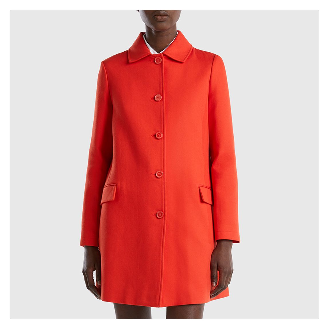 Red Longline Cotton Coat main product photo