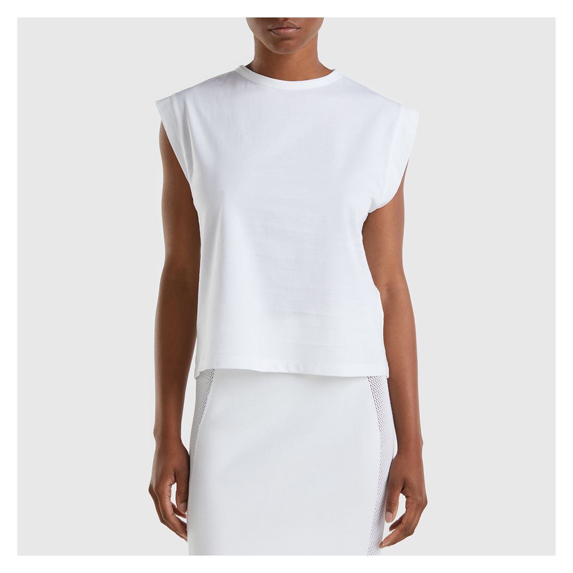 White Open Back Cotton Top main product photo