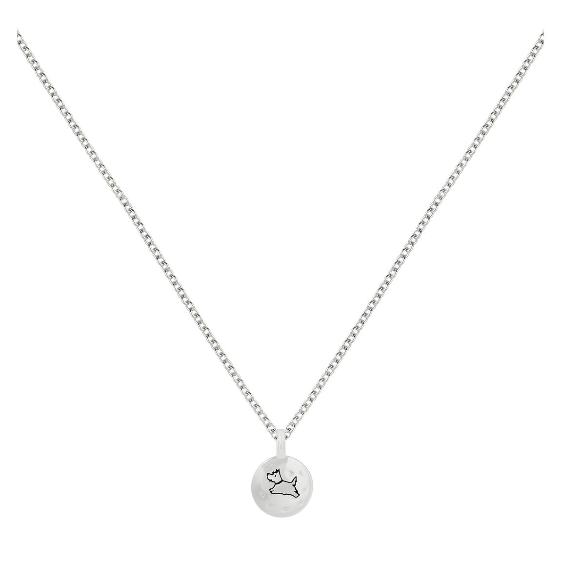 Sterling Silver Hammered Disc Dog Necklace main product photo