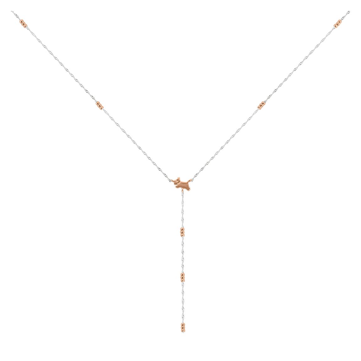18ct Rose Gold Plated Beaded Lariot Jumping Dog Necklace main product photo