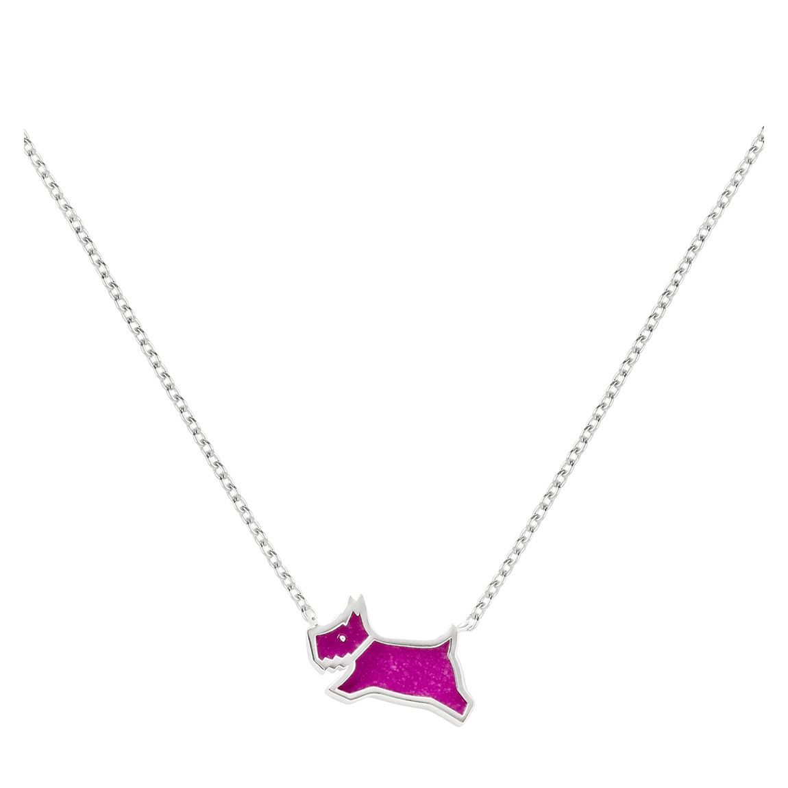 Sterling Silver Pink Coloured Resin Jumping Dog Necklace main product photo