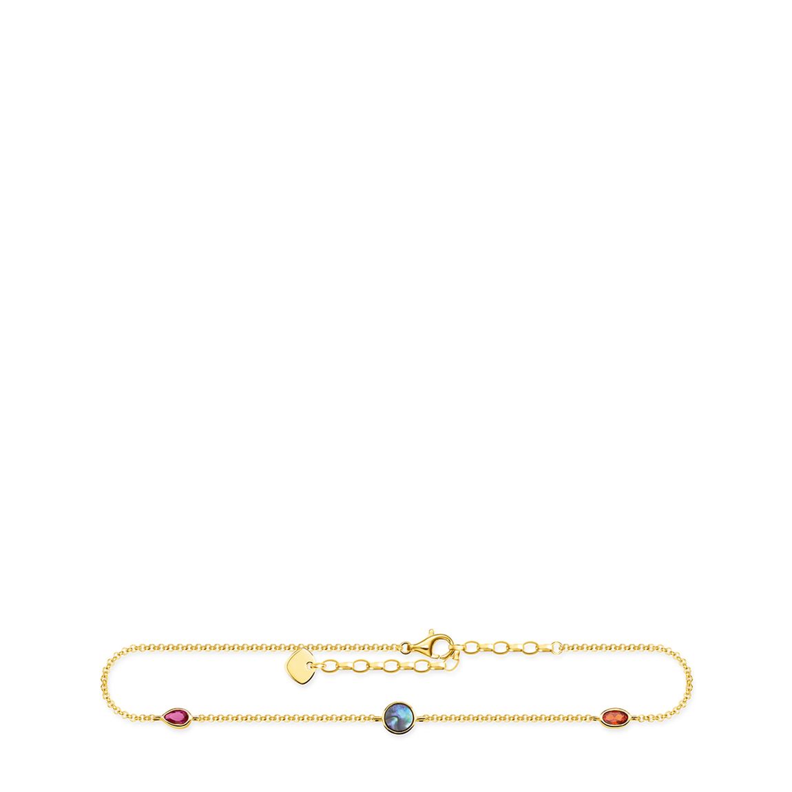 Yellow Gold Green and amber Glam & Soul Anklet main product photo