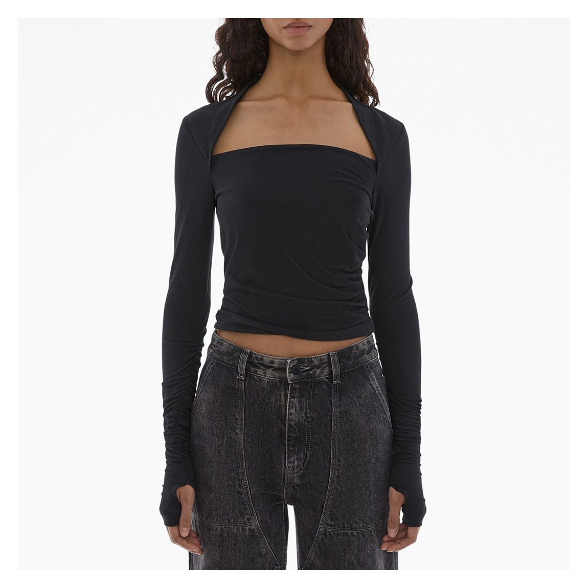 Black Shrug Cotton Blend Top main product photo