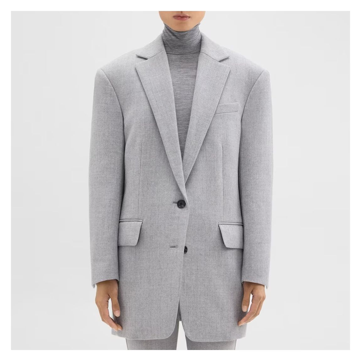 Grey Boxy Oversized Wool Jacket main product photo