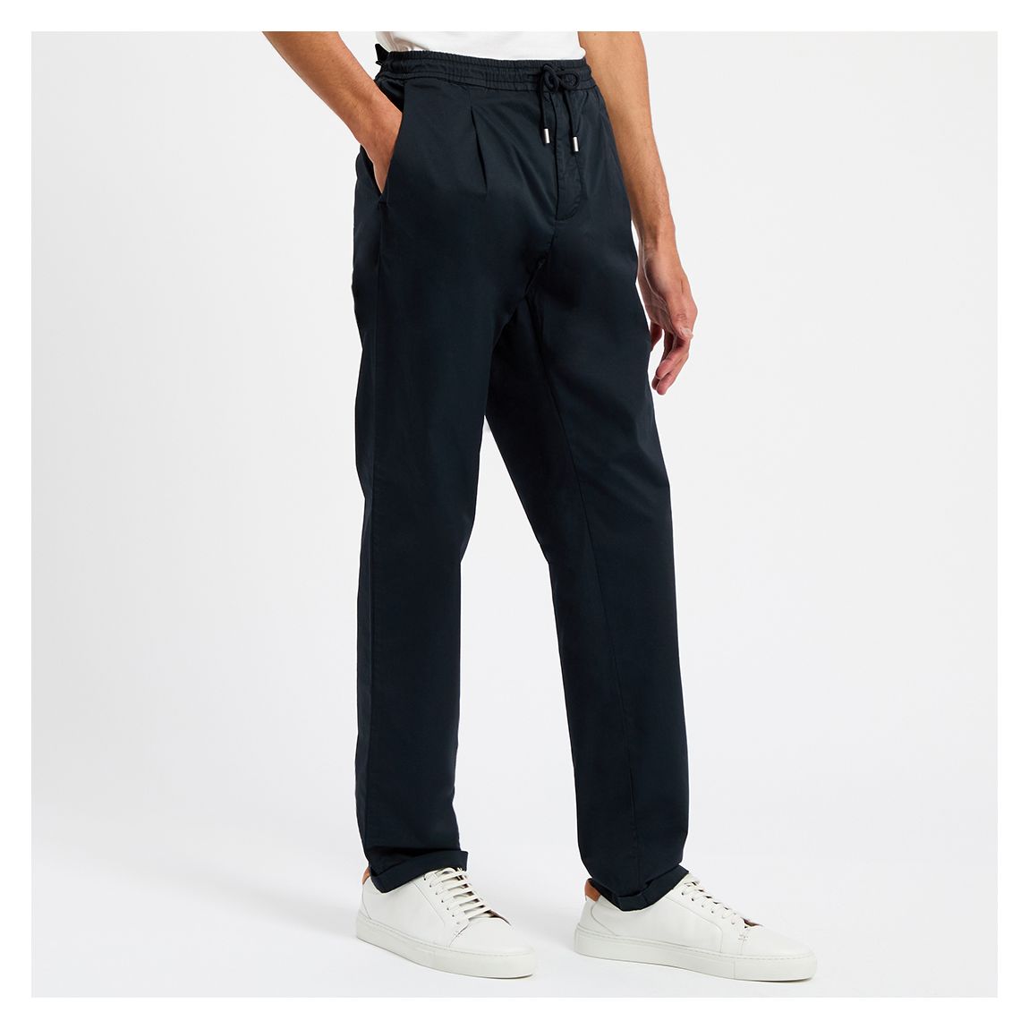 Navy Twill Cotton Blend Joggers main product photo