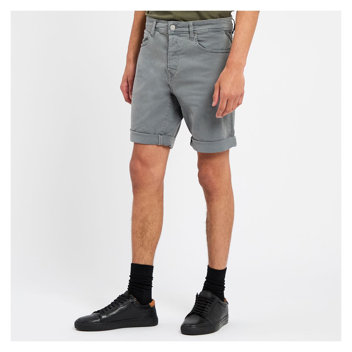 Washed Black Denim Shorts main product photo