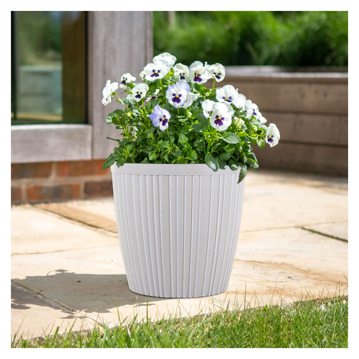 35cm Oxford Planter - Light Grey main product photo