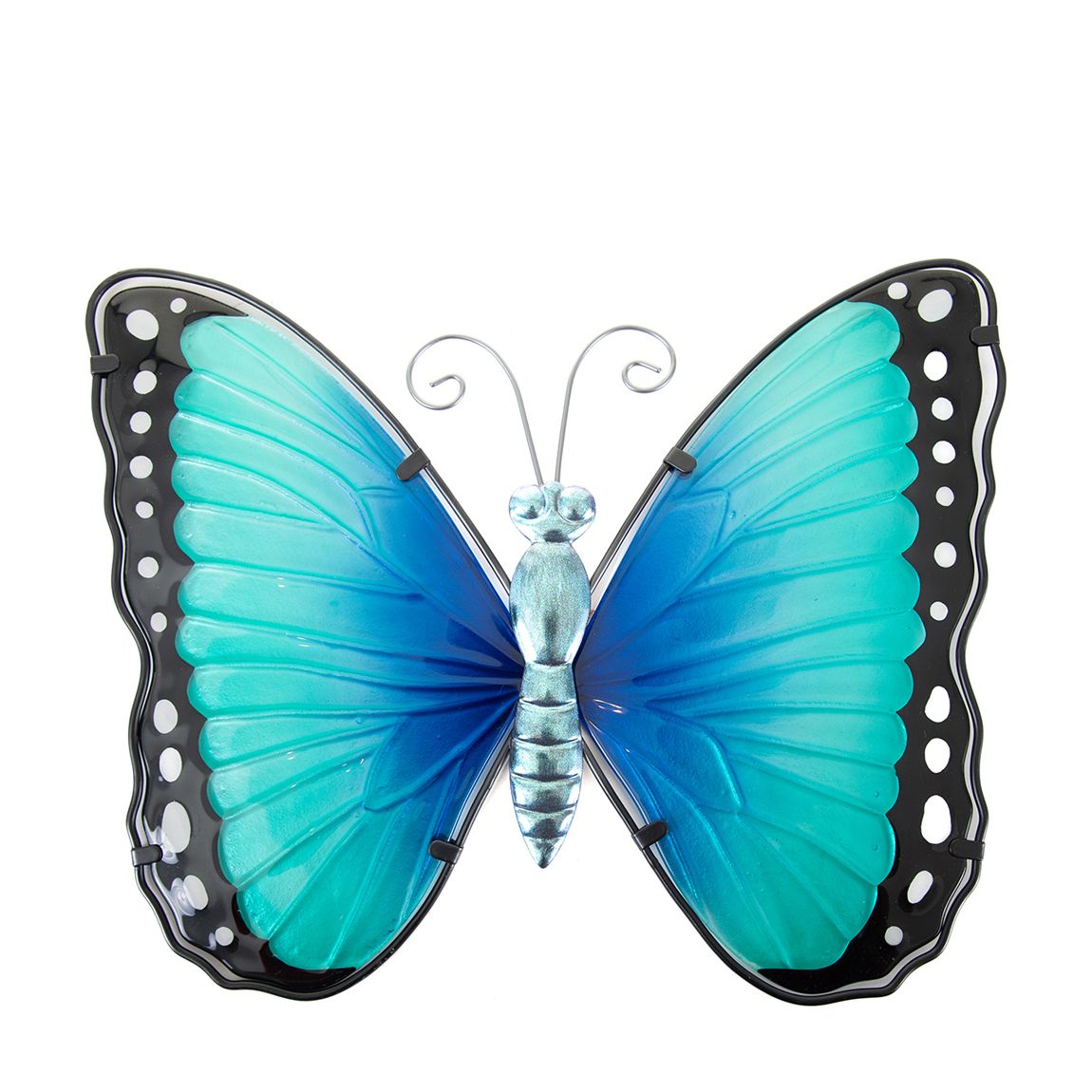 Blue Butterfly Glass Wall Art main product photo