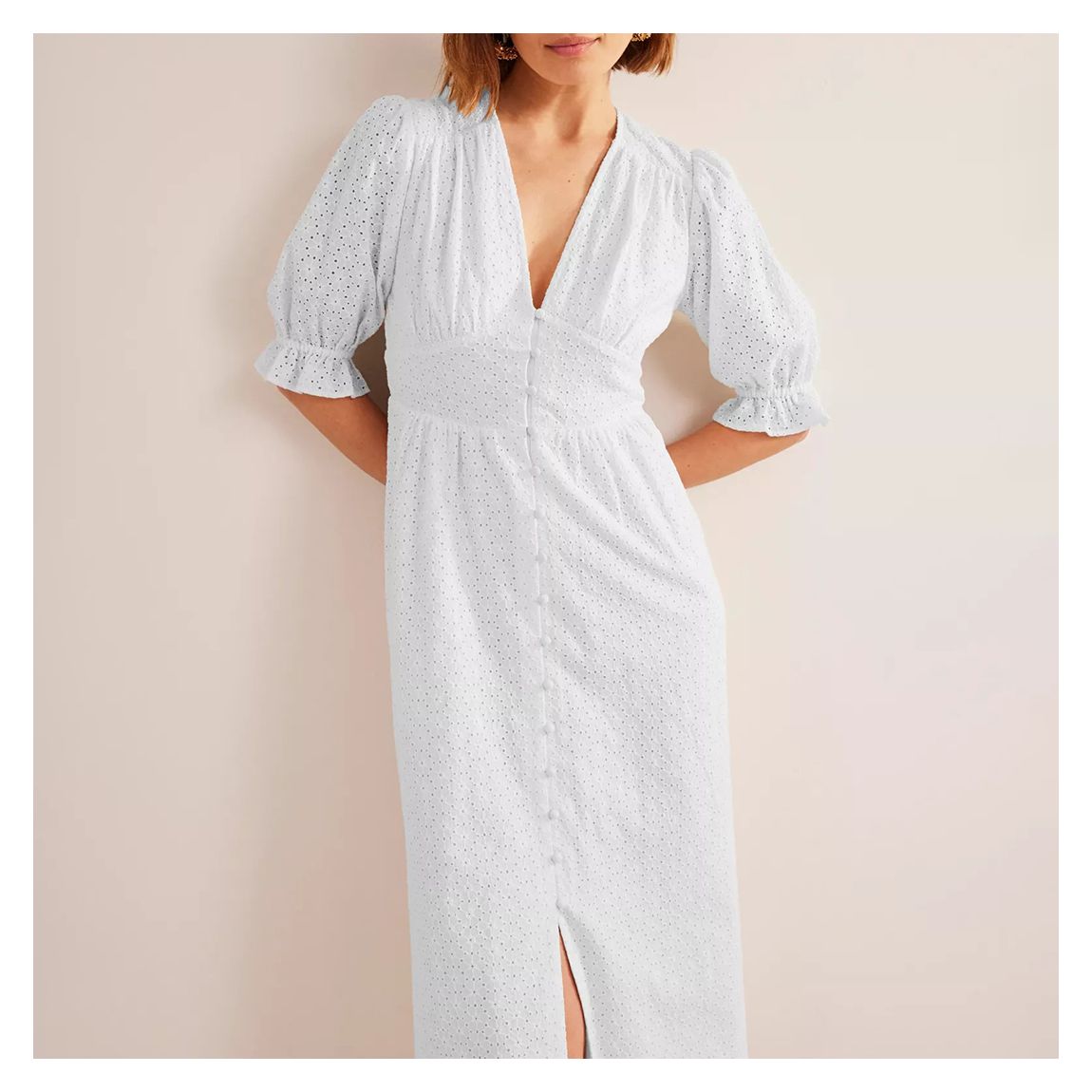 White Cotton Broderie Dress main product photo