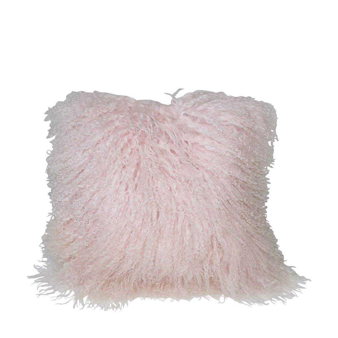 Cushion Longwool Tibetan 40x40cm, Velvet Powder Rose main product photo