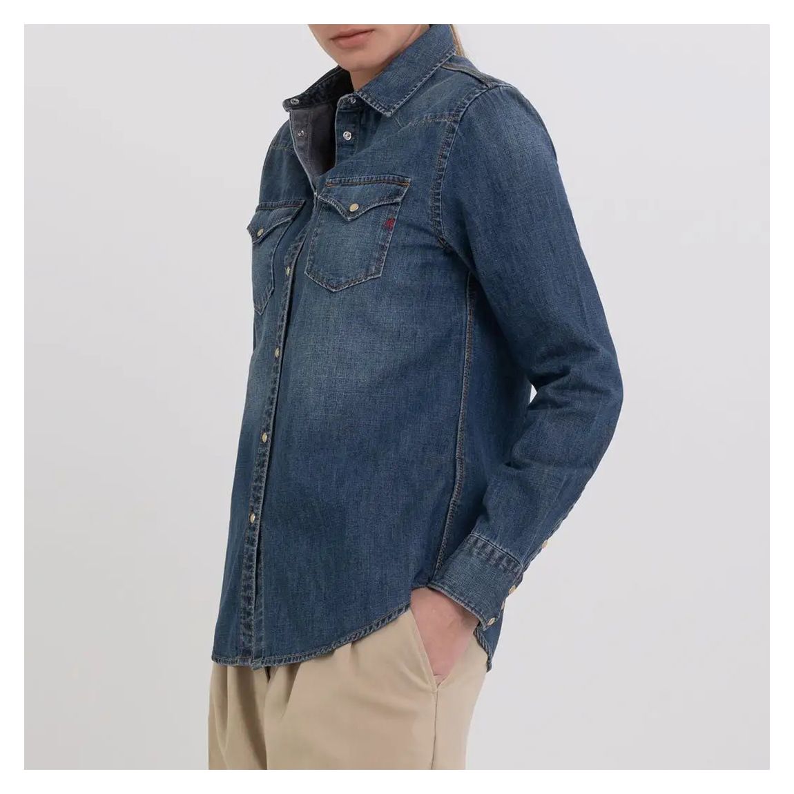 Blue Denim Slim Fit Shirt main product photo