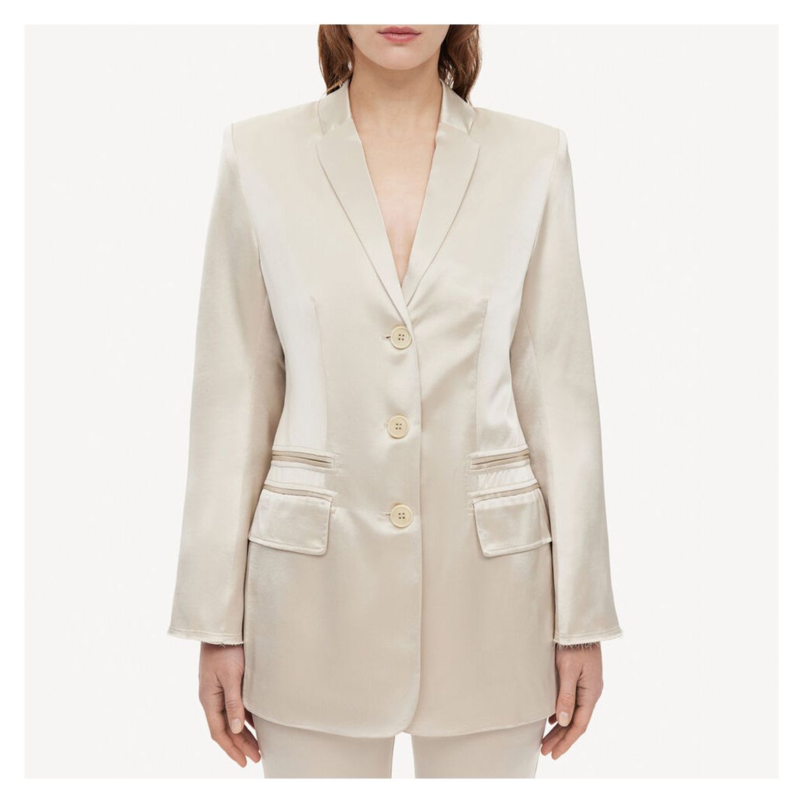 Ivory Porter Satin Tailored Blazer main product photo