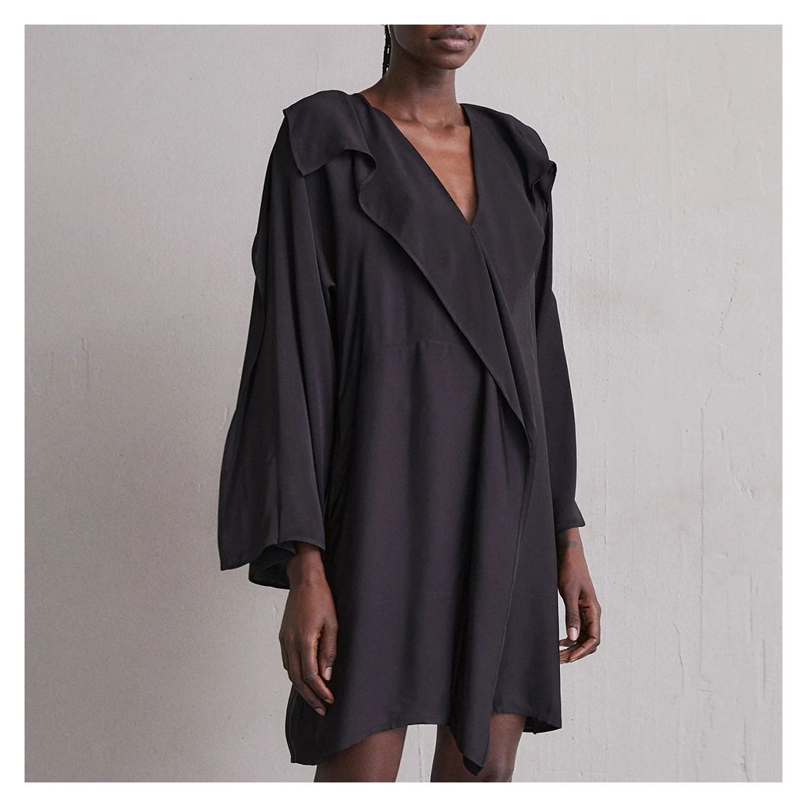 Black Frilled Midi Dress main product photo