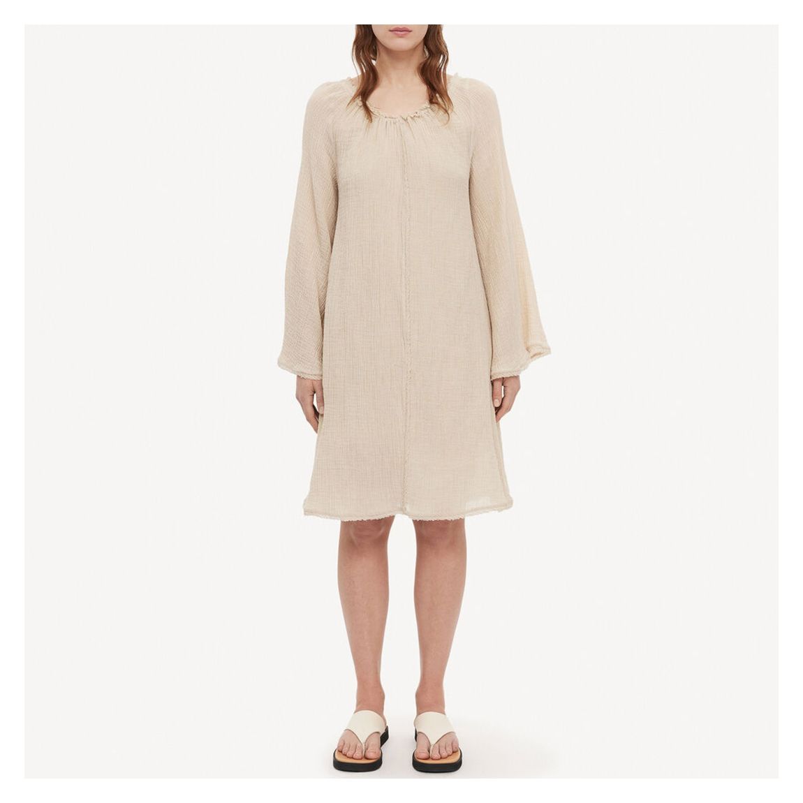 Light Sand Emoras Shift Cotton Blend Dress main product photo