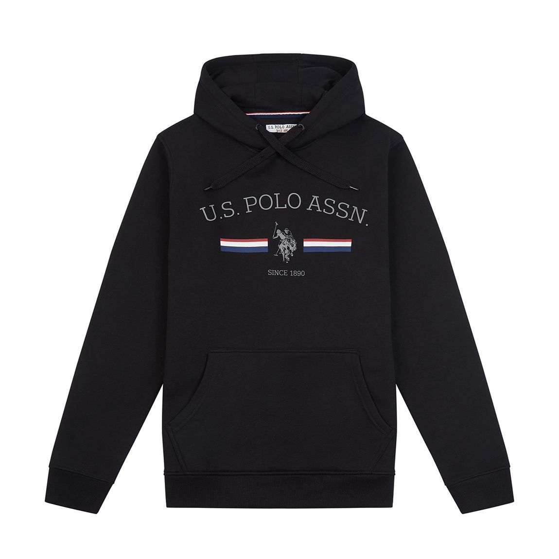 Black Stacked Logo Cotton Blend Hoodie main product photo