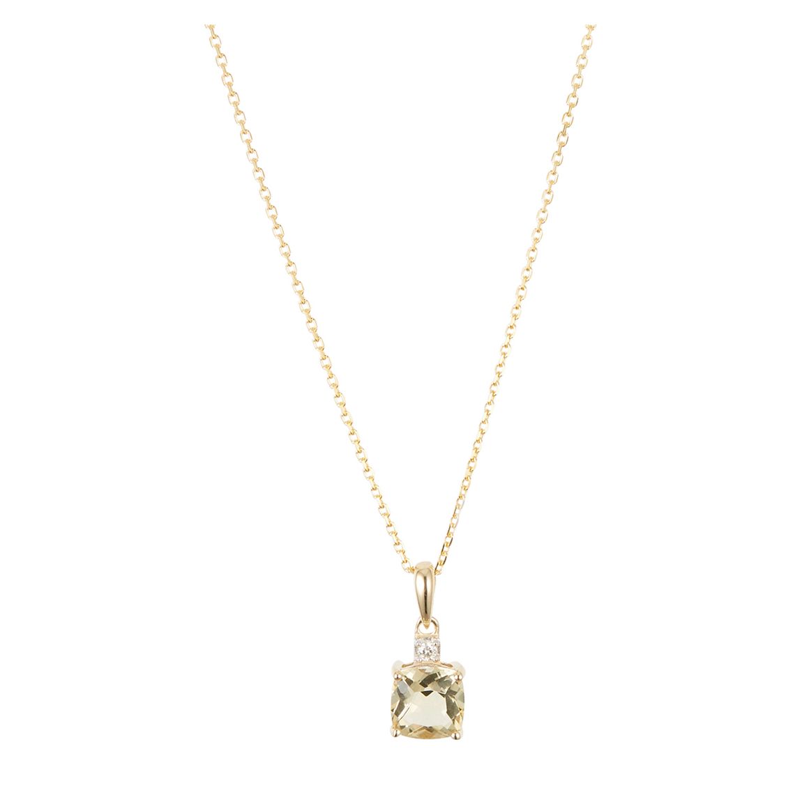 Gold Lemon Quartz Pendant Necklace main product photo
