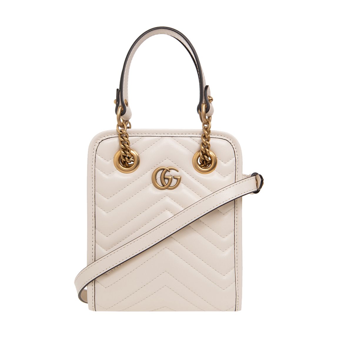 Gucci White GG Marmont Mini Tote Bag main product photo