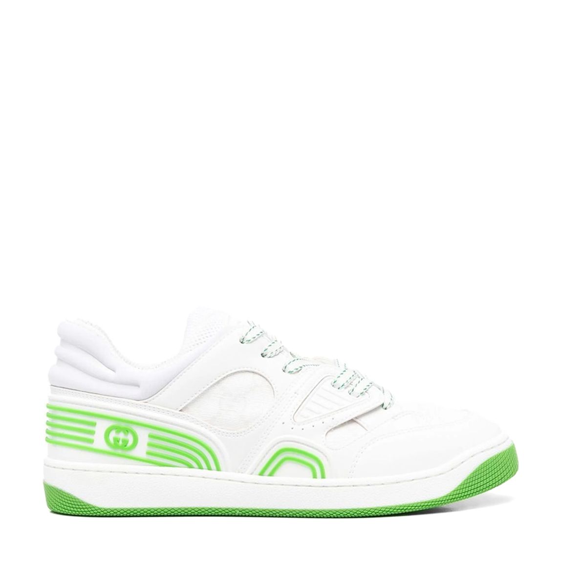 Women's Gucci White Green Basket Trainers main product photo