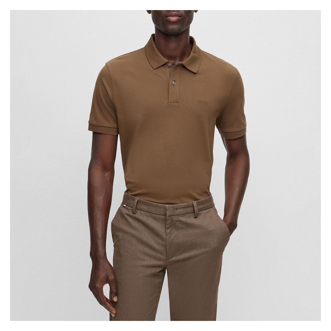 Brown Pallas Cotton Polo Shirt main product photo