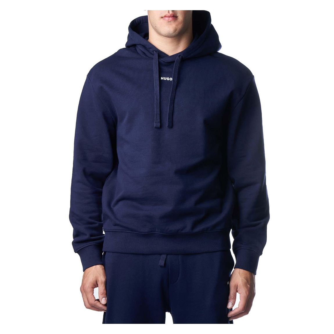 Navy Dapo Drawstring Cotton Hoodie main product photo