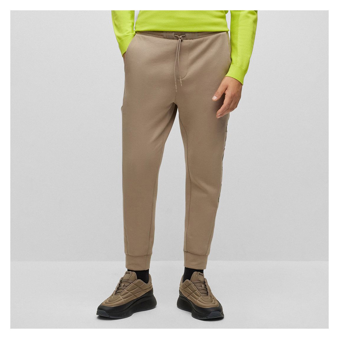 Beige Helwyn Cotton Blend Joggers main product photo