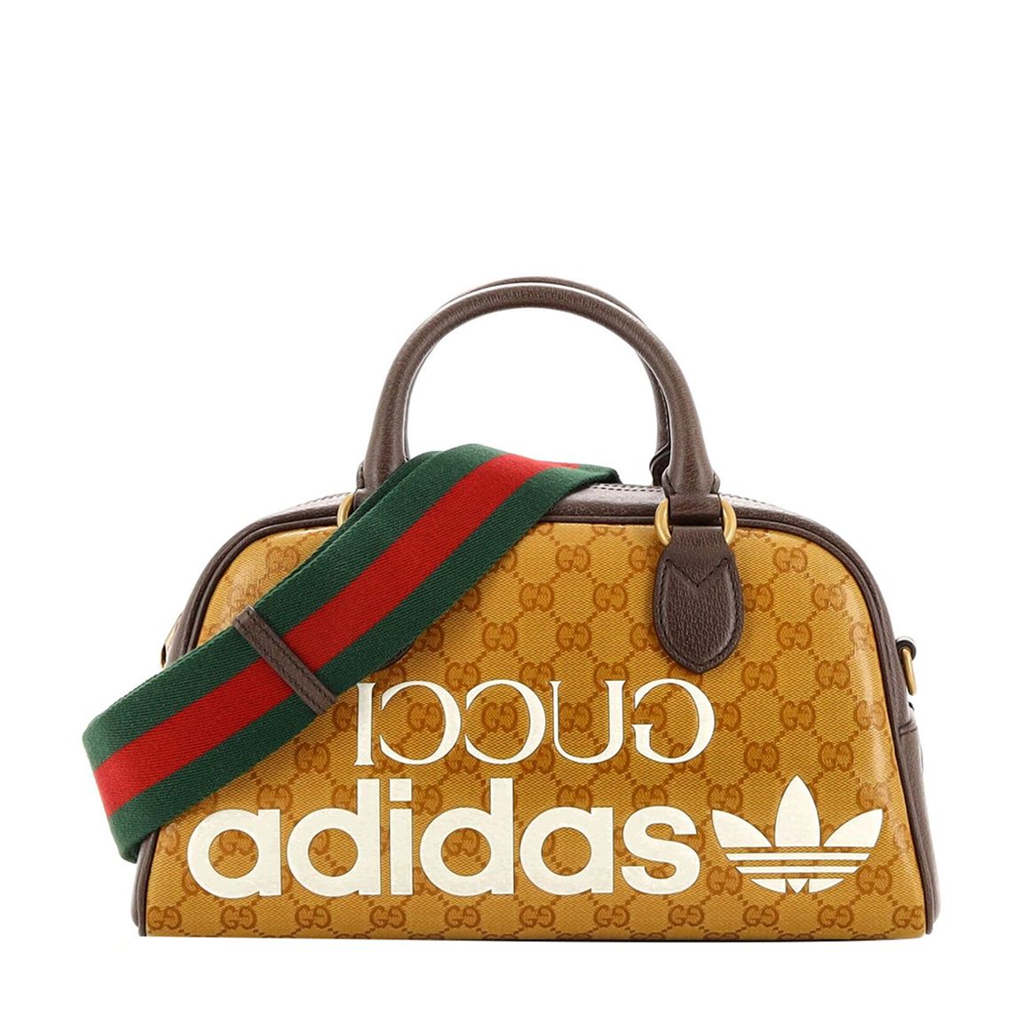 Adidas X Gucci Beige/Brown Mini Duffle Bag main product photo