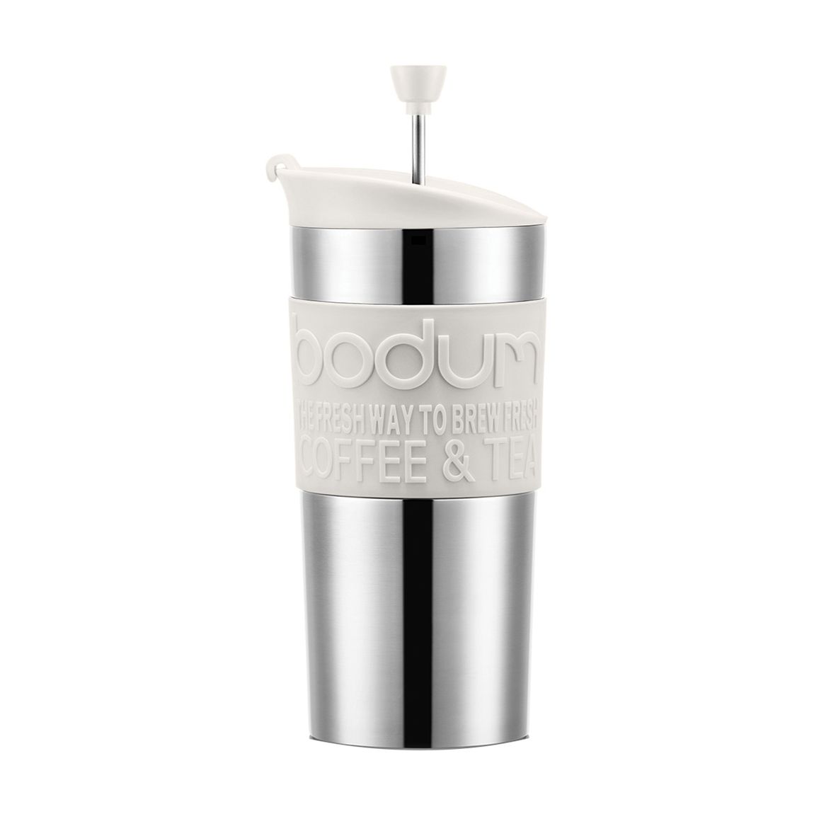 White Stainless Steel Vacuum Travel Coffee Maker 0.35L, 12oz main product photo