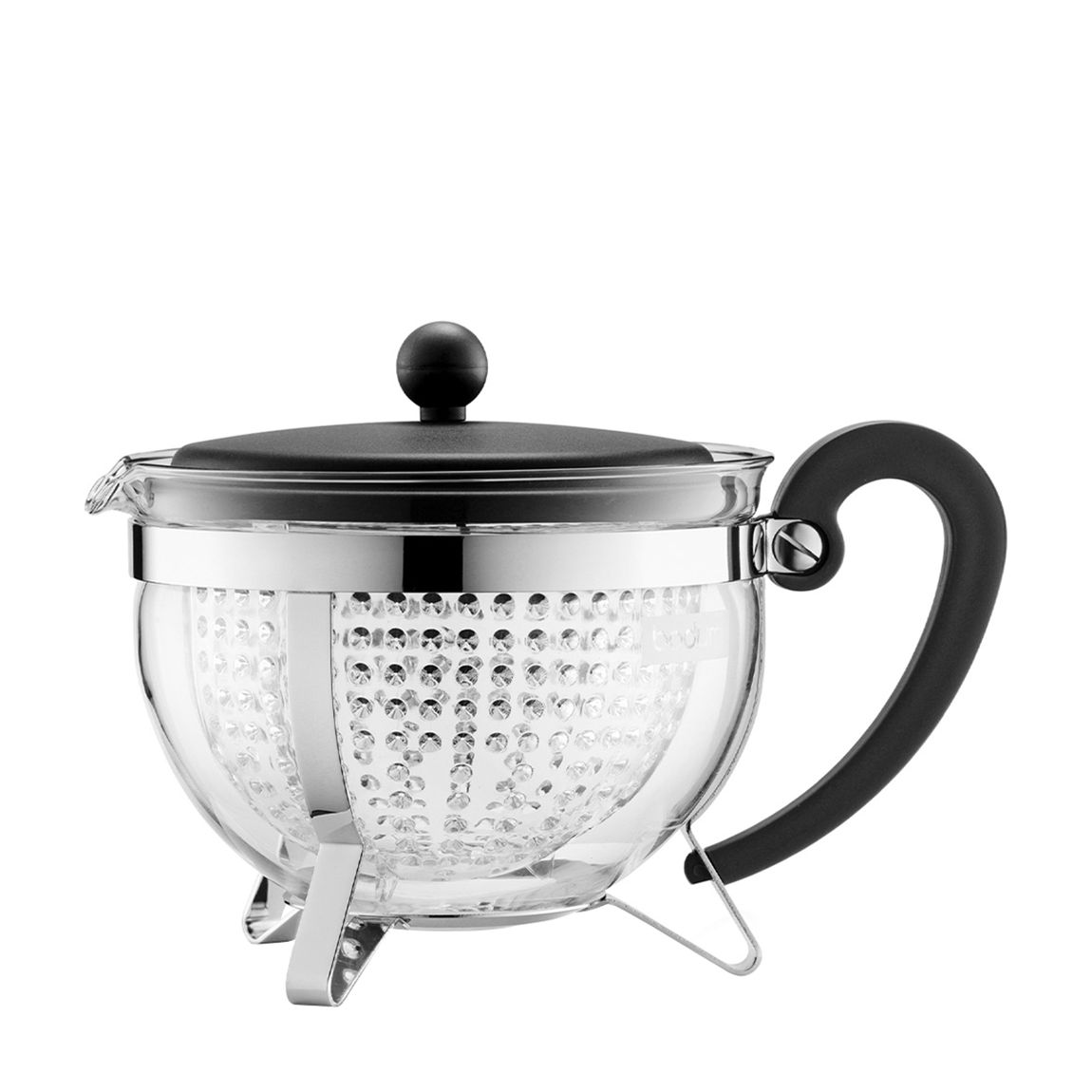 Black Glass Teapot with Filter 1.3L, 44oz main product photo