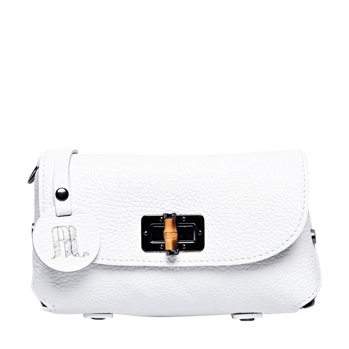 White Leather Shoulder Bag main product photo