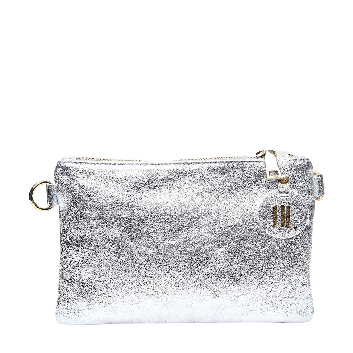 Silver Leather Crossbody bag main product photo