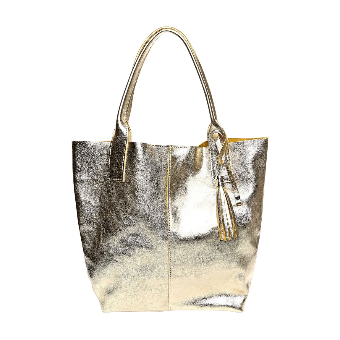 Gold Leather Tote Bag main product photo