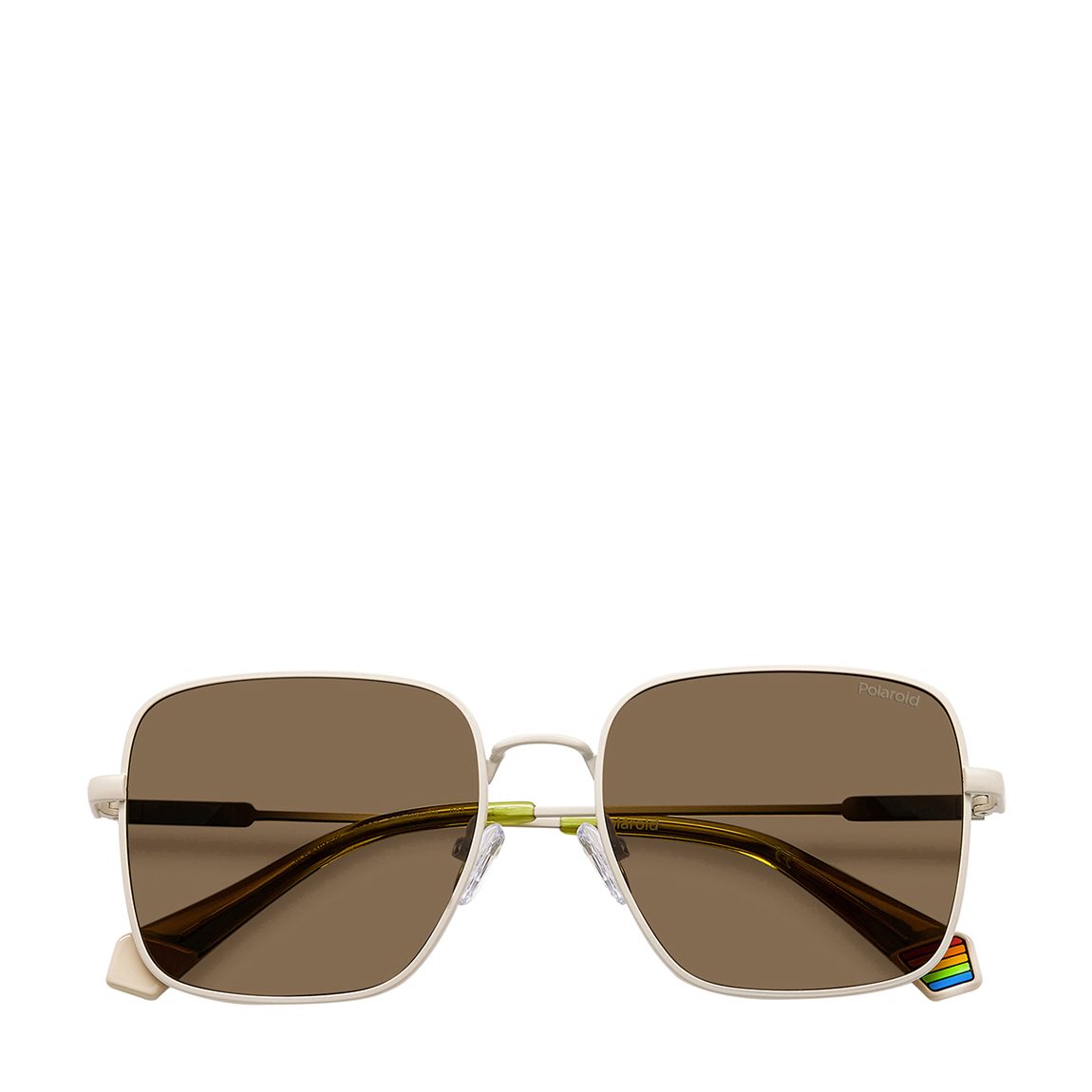 Matte Ivory Square Double Bridge Sunglasses main product photo