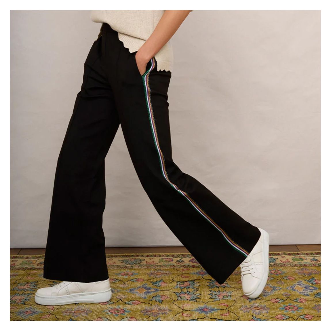 Black Carolle Ponte Trousers main product photo