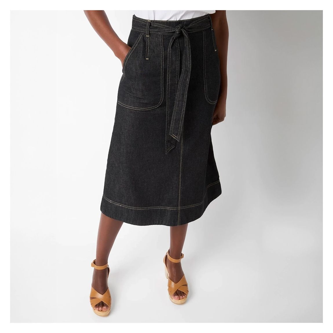 Black Remi Denim Skirt main product photo