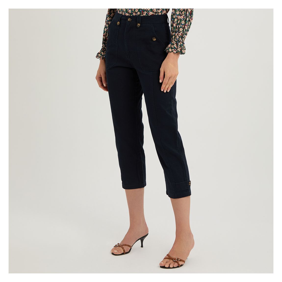Navy Dina Twill Cargo Trousers main product photo