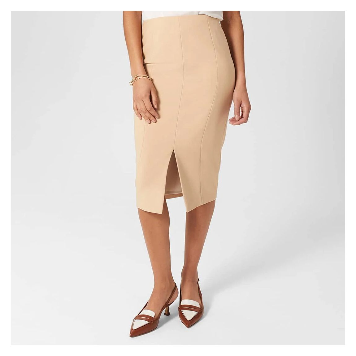 Beige Beatrice Midi Skirt main product photo