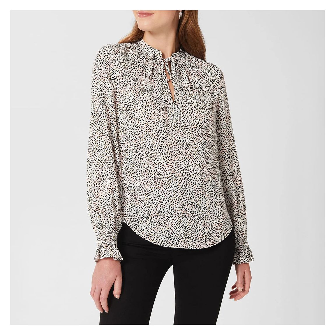 White Aisha Printed Blouse main product photo