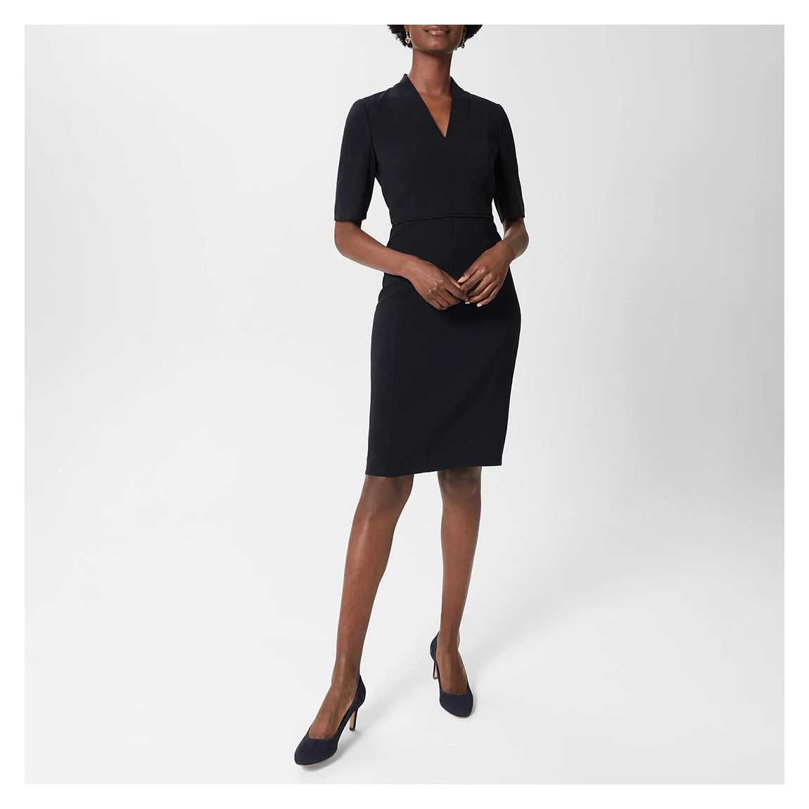 Navy Abi V-Neck Dress main product photo